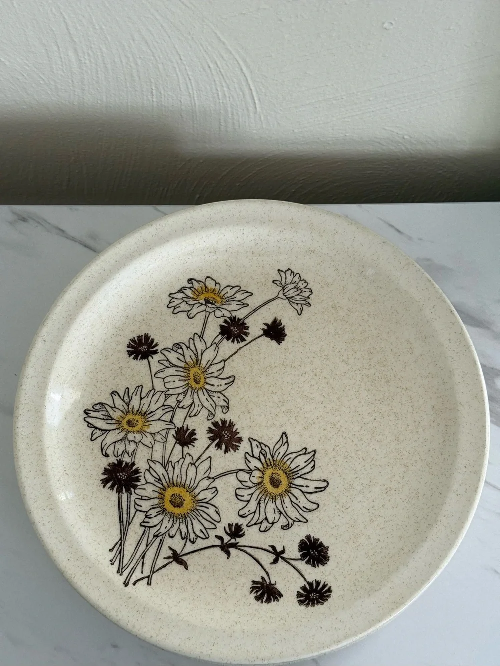 Set of 4-ROYCROFT‎ STONEWARE DAISIES FLOWERS DINNER PLATES
